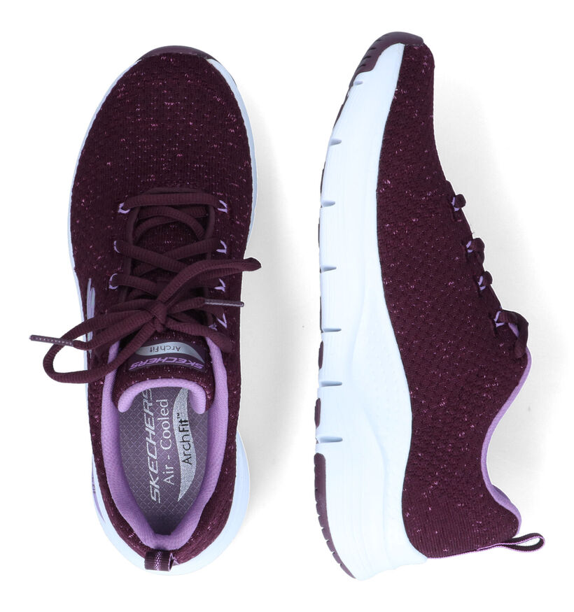 Skechers Arch Fit Glee For All Baskets en Bordeaux pour femmes (314072) - pour semelles orthopédiques