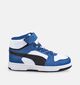 Puma Rebound Slam Mid Blauwe/Witte Sneakers Hoog voor jongens (375575) - geschikt voor steunzolen