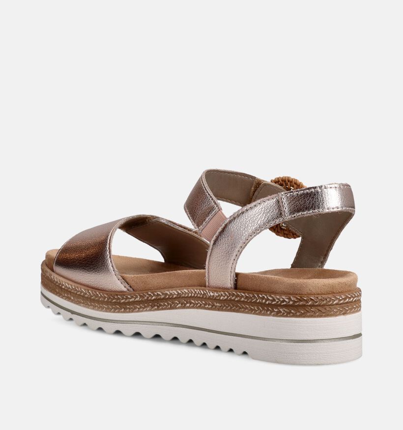 Remonte Sandales compens&eacute;es en Or pour femmes (370460) - pour semelles orthop&eacute;diques