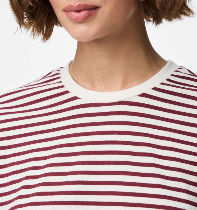 Pieces Sadie Rode/Witte T-shirt met Lange Mouwen voor dames (361139)