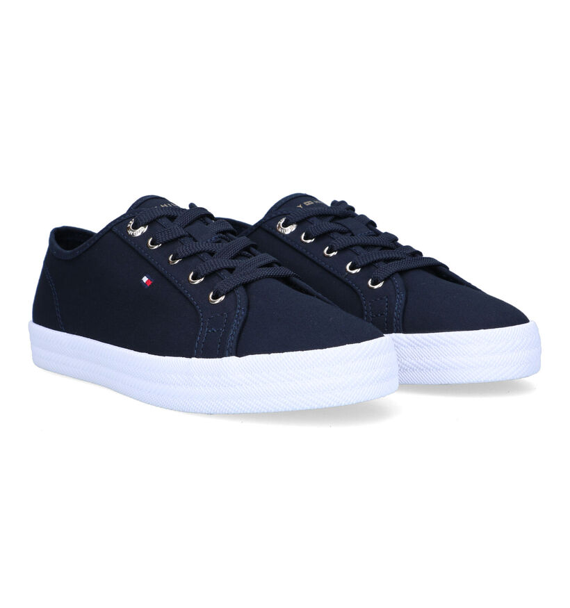 Tommy Essential Blauwe Sneakers voor dames (321025) - geschikt voor steunzolen