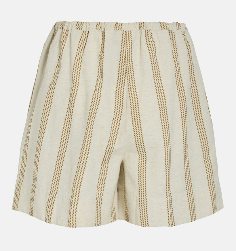 Vila Prisilla Short rayé en Beige pour femmes (353194)