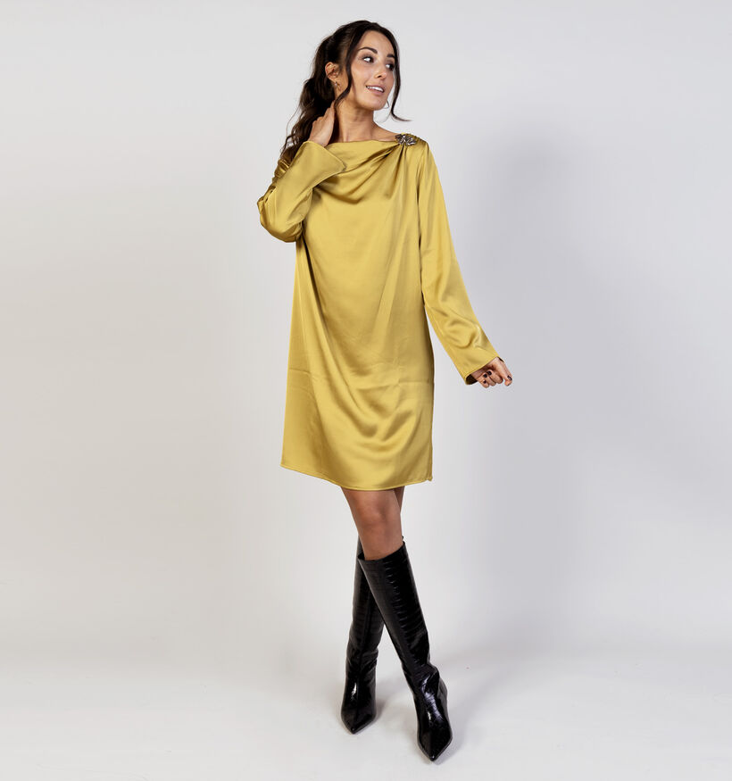 Vila Geo Buckle Geelgroene Jurk voor dames (372347)