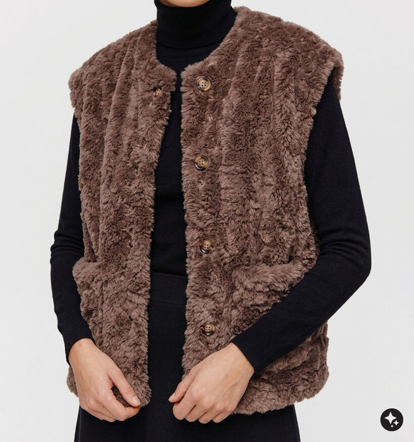 Laurent David Taupe Bodywarmer voor dames (382007)