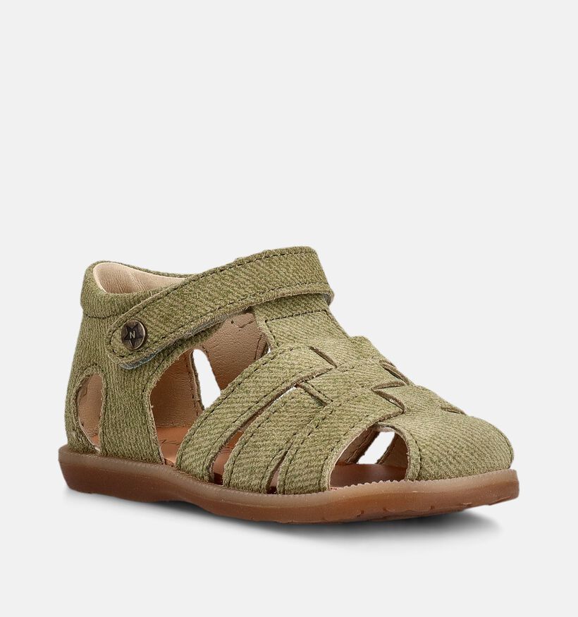 Naturino Zaffiro Suede Groene Babysandalen voor jongens, meisjes (373102)