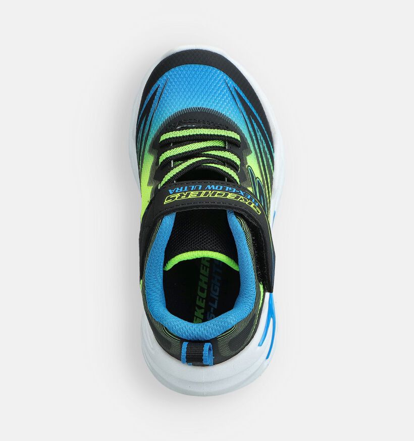 Skechers Flex Glow Ultra Baskets en Noir/Bleu pour garçons (366293)