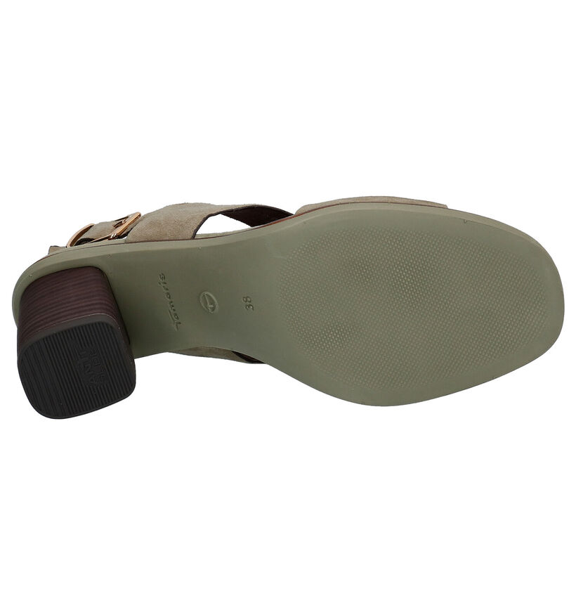 Tamaris Sandales à talons en Vert olive en nubuck (269777)