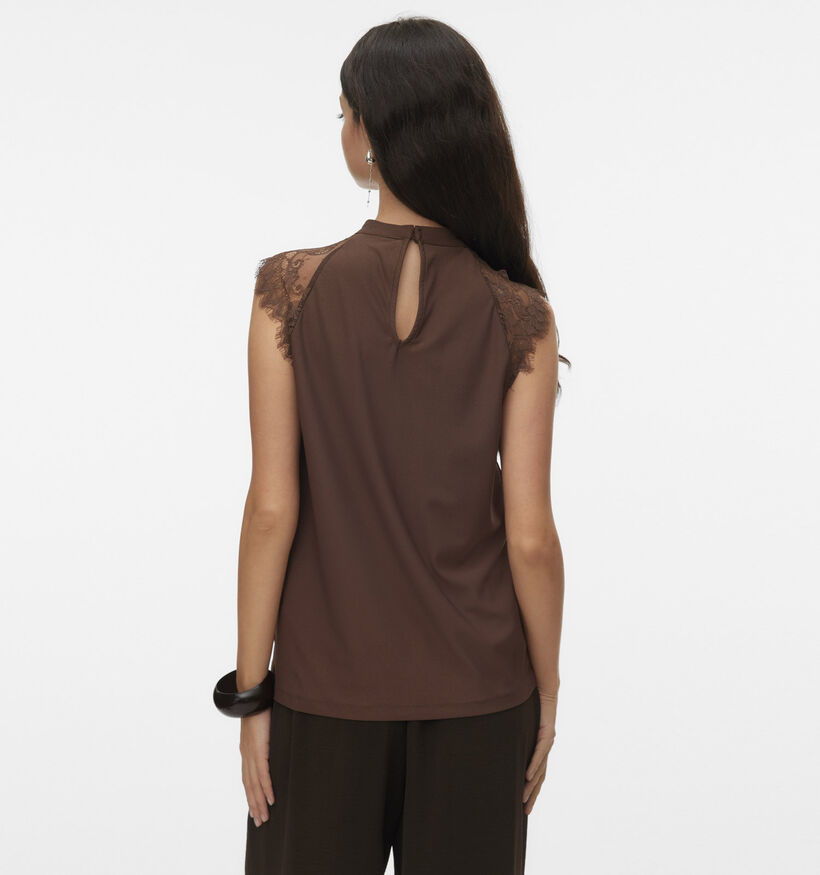 Vero Moda Milla Lace Blouse en Marron pour femmes (378258)