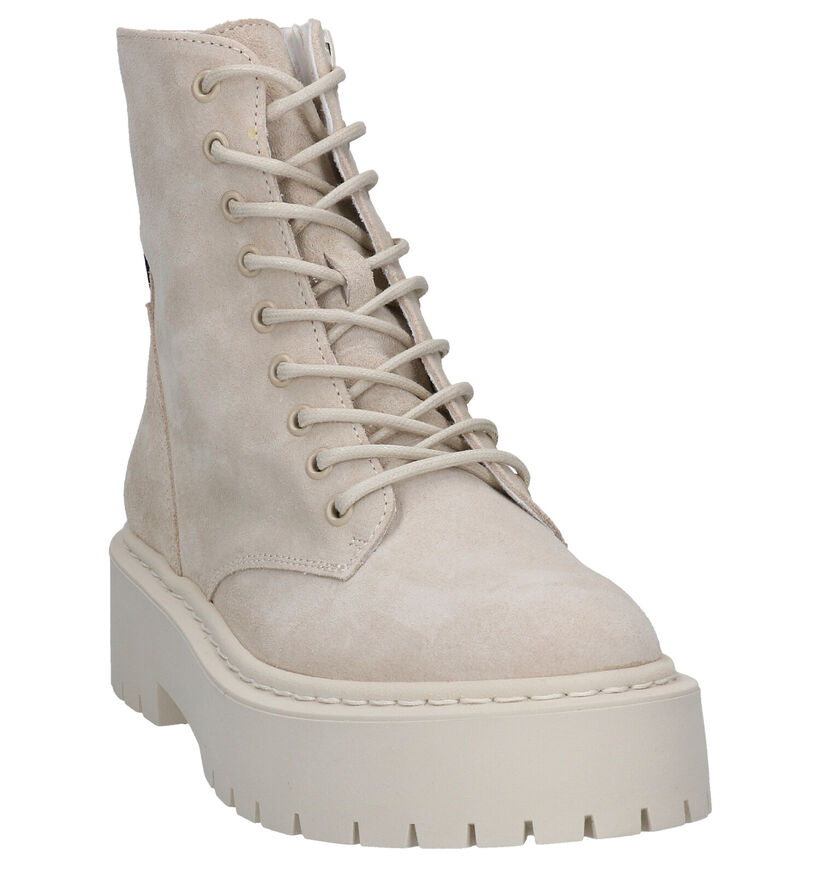 Steve Madden Skylar Beige Boots in nubuck (300598)