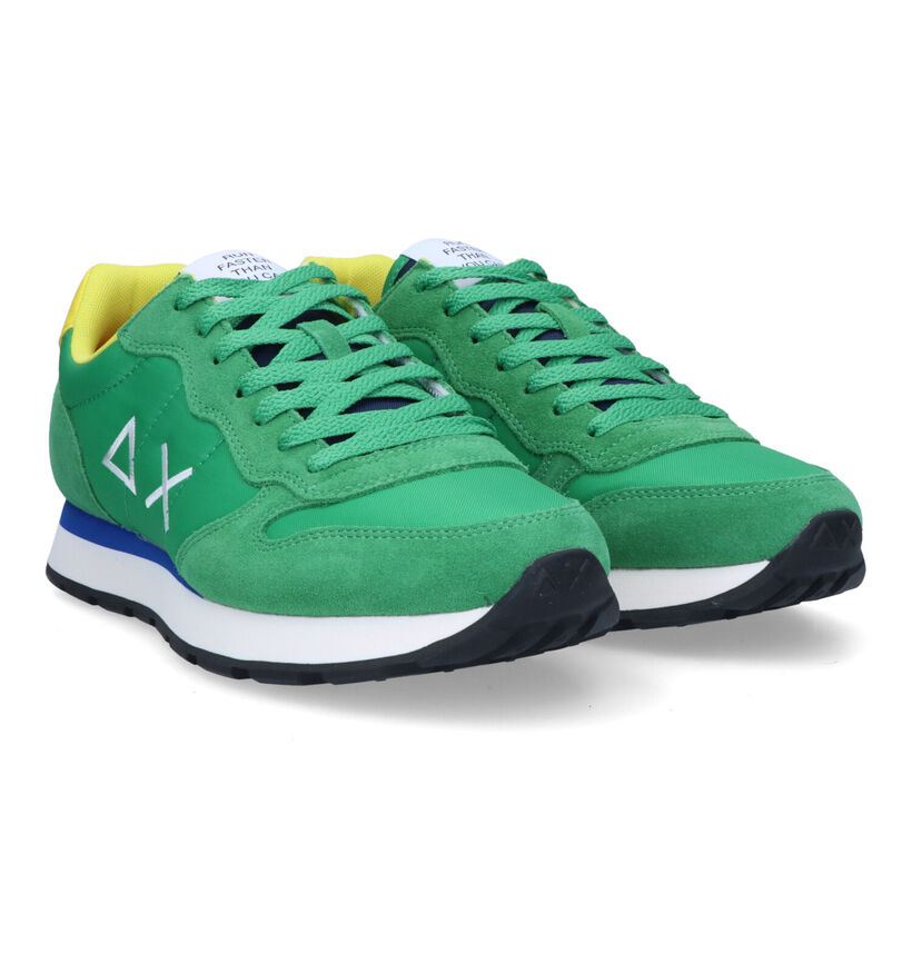 Sun 68 Tom Solid Groene Sneakers in nubuck (322370)