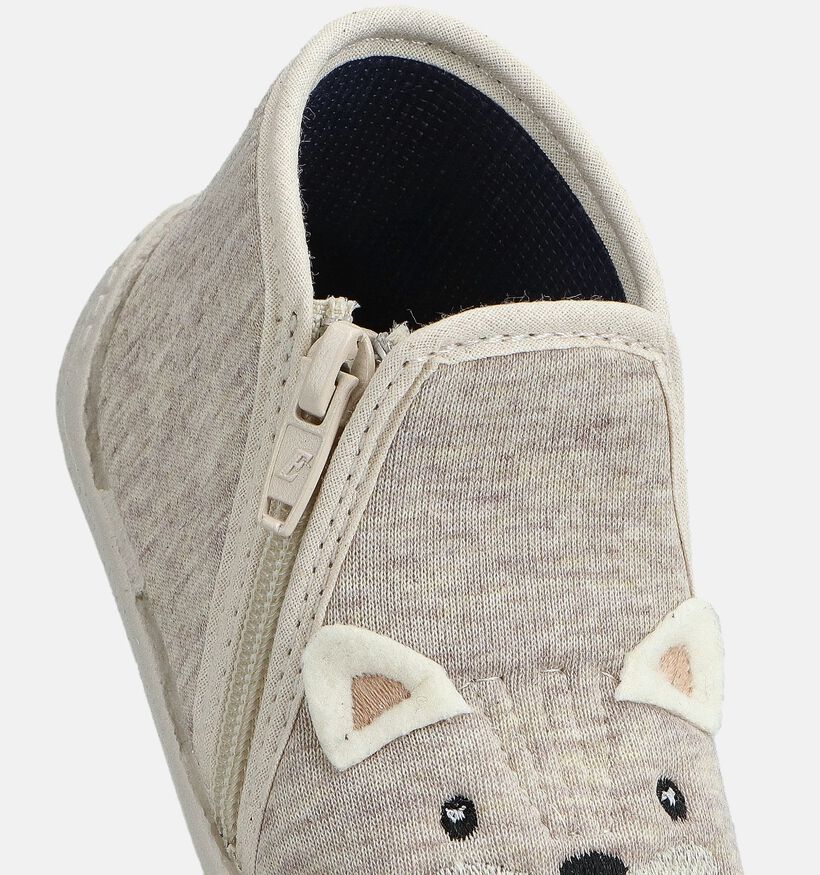 Milo & Mila Lichtgrijze Pantoffels voor meisjes, jongens (364857) - geschikt voor steunzolen