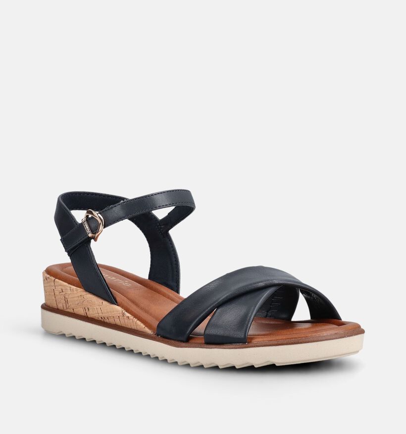 Tamaris Sandales compens&eacute;es en Bleu pour femmes (371673)