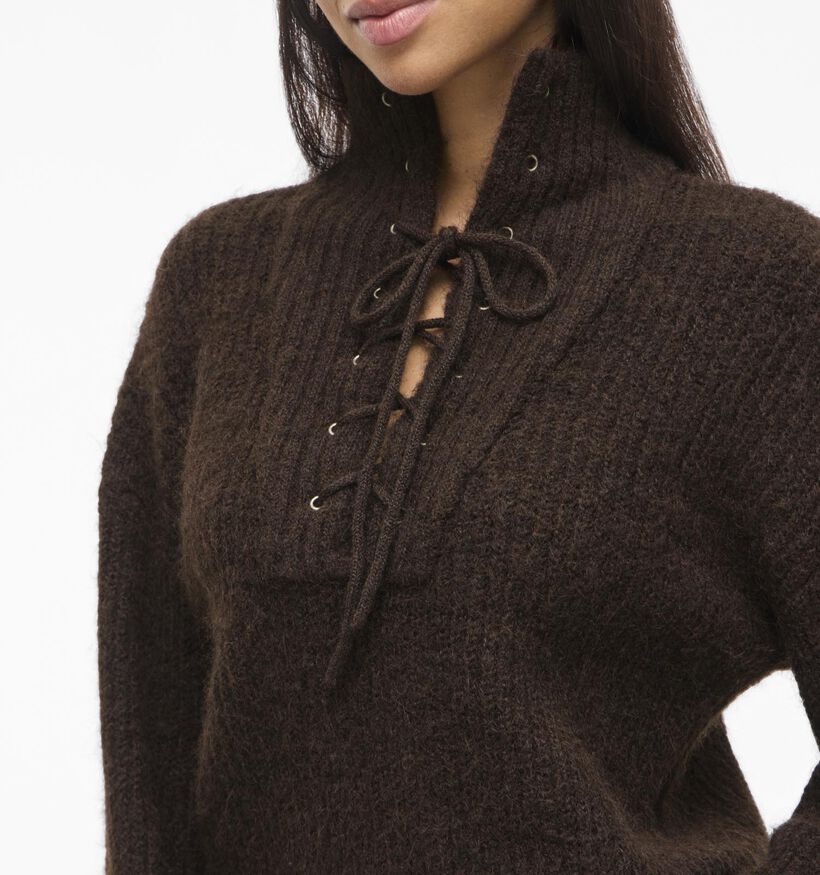 Vila Gleeba High Neck Bruine Trui Vila Gleeba High Neck Bruine Trui voor dames (364075)
