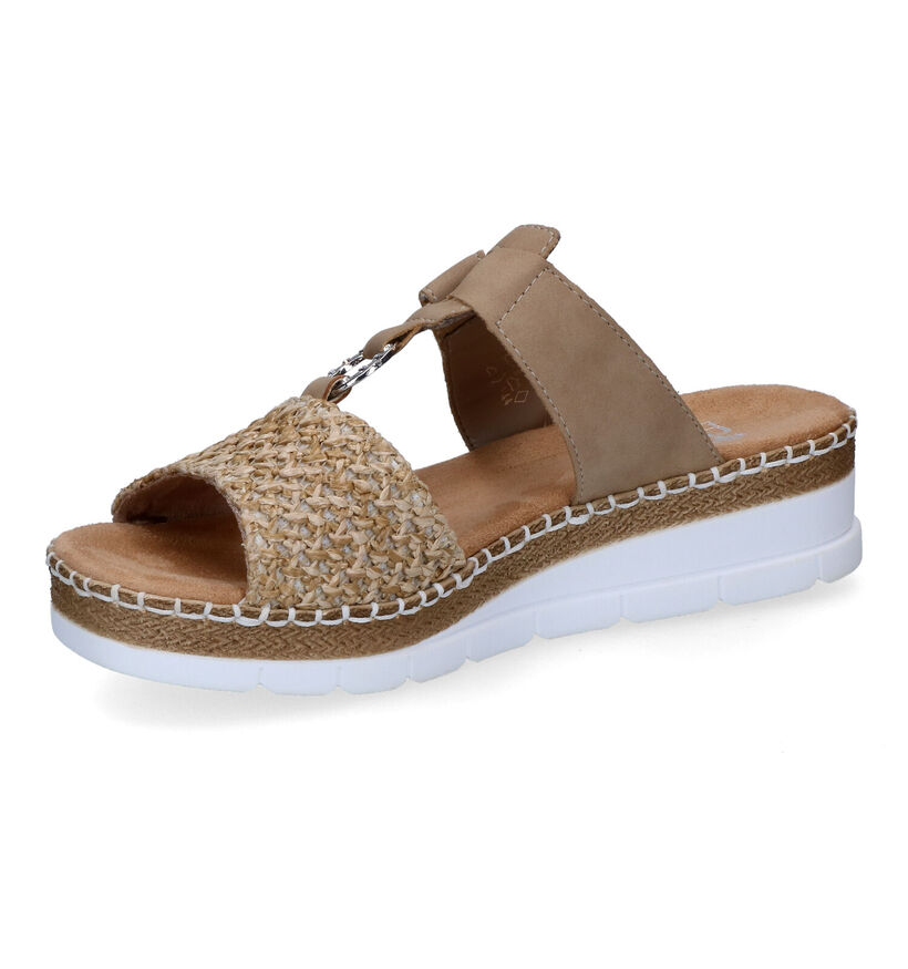 Rieker Beige Slippers in stof (306798)