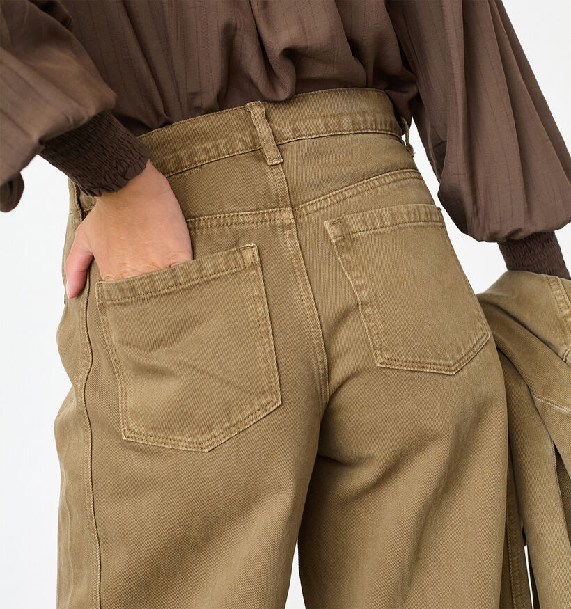 Sisters Point Fiora Kakigroene Barrel Jeans voor dames (386267)