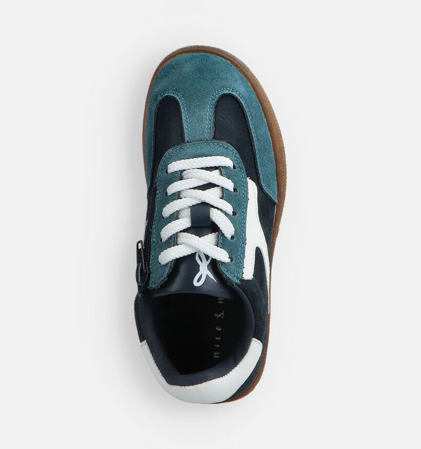 Milo & Mila Chaussures à fermeture éclair/lacets en Bleu pour filles, garçons (363308) - pour semelles orthopédiques