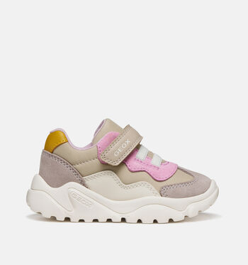 Geox Respira Low Baskets Blanc/Beige/Violet/Rose
