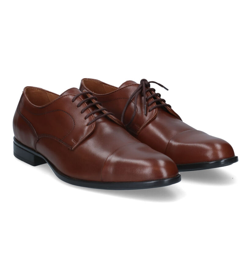 Geox Iacopo Cognac Geklede Veterschoenen in leer (315644)