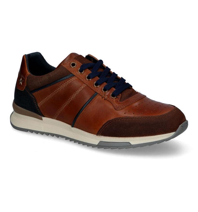 Bullboxer Chaussures à lacets en Cognac pour hommes (324232) - pour semelles orthopédiques