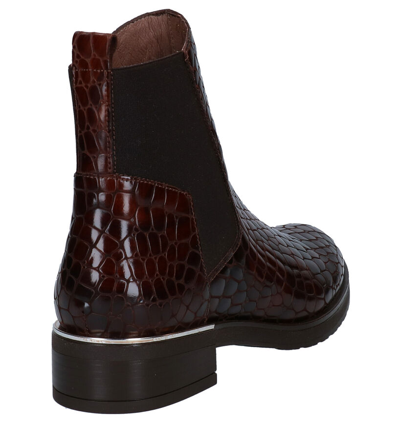 Wonders Bottines plates en Brun foncé en cuir (298918)