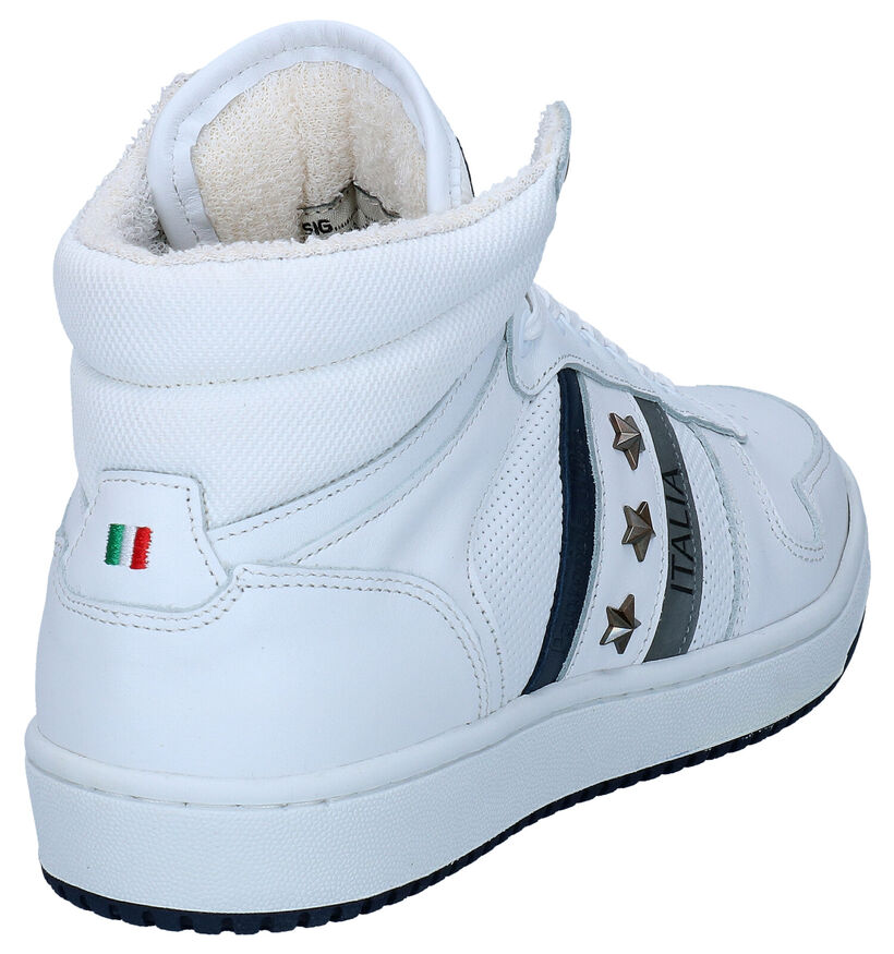 Pantofola d'Oro Bolzano Mid Baskets Hautes en Blanc en cuir (294562)