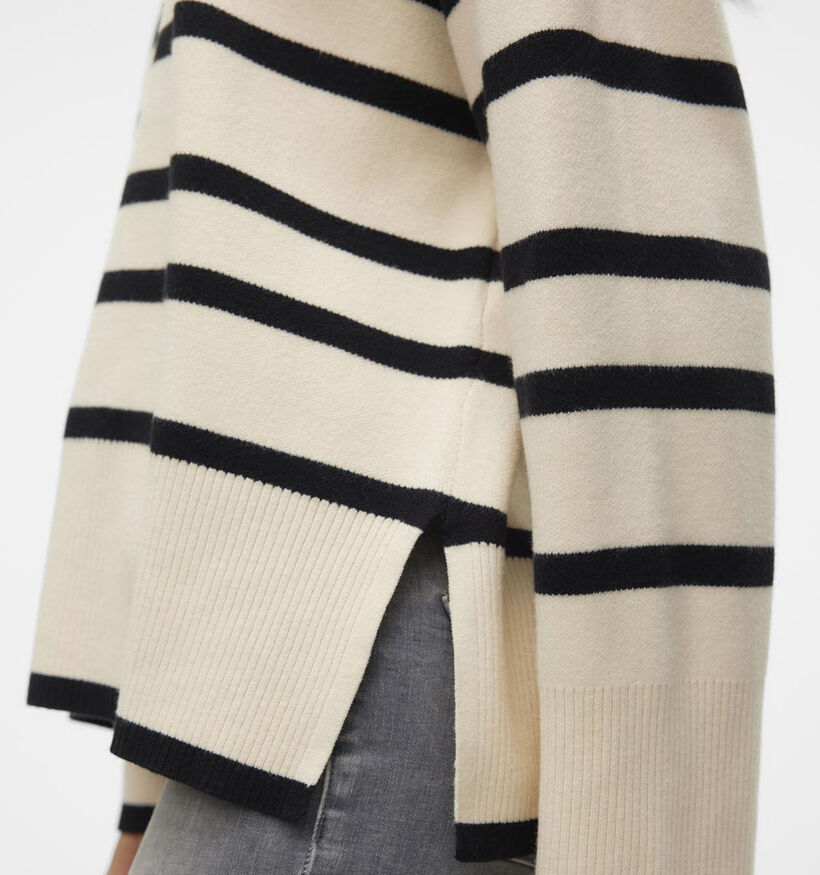 Vero Moda Saba Stripe Pull en Noir/Beige pour femmes (361194)