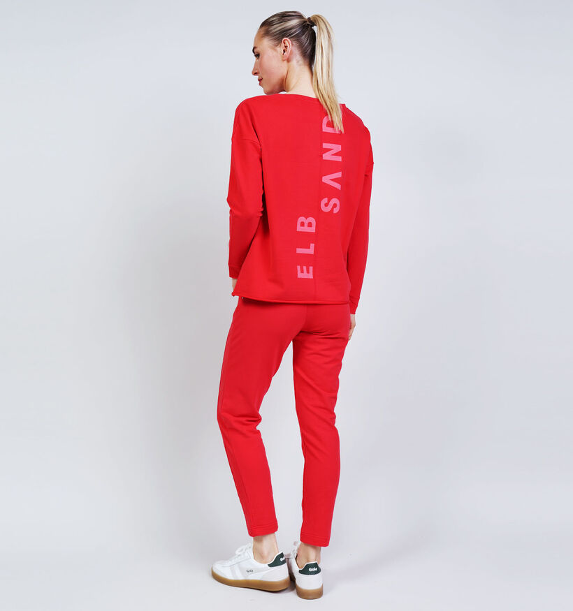 Elbsand Riane Rode T-shirt met Lange Mouwen voor dames (374223)