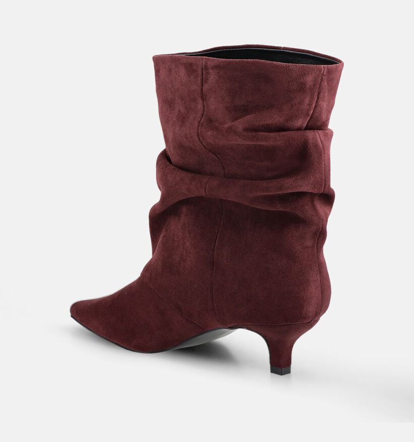 Laurent David Bordeaux Enkellaarzen met Kitten Heels voor dames (380698)