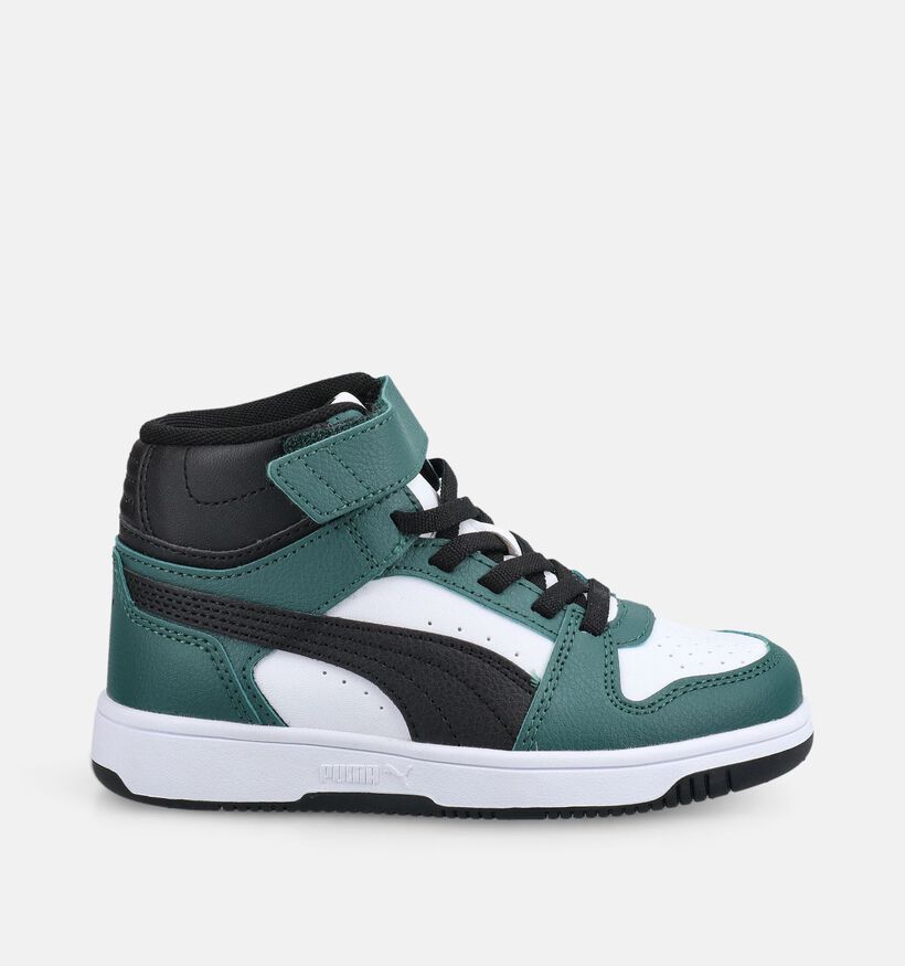 Puma Rebound Slam Mid Groene/Zwarte Hoge Sneakers voor jongens (375576) - geschikt voor steunzolen