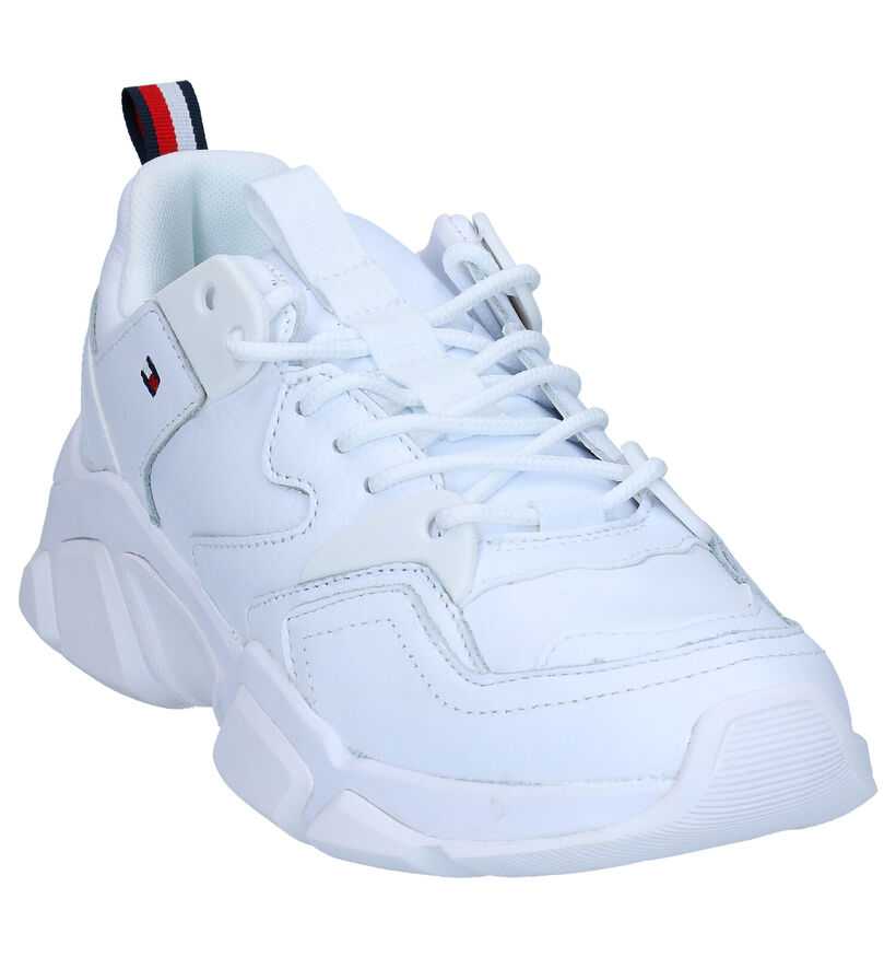 Tommy Hilfiger Chunky Classic Tommy Witte Sneakers in leer (276249)