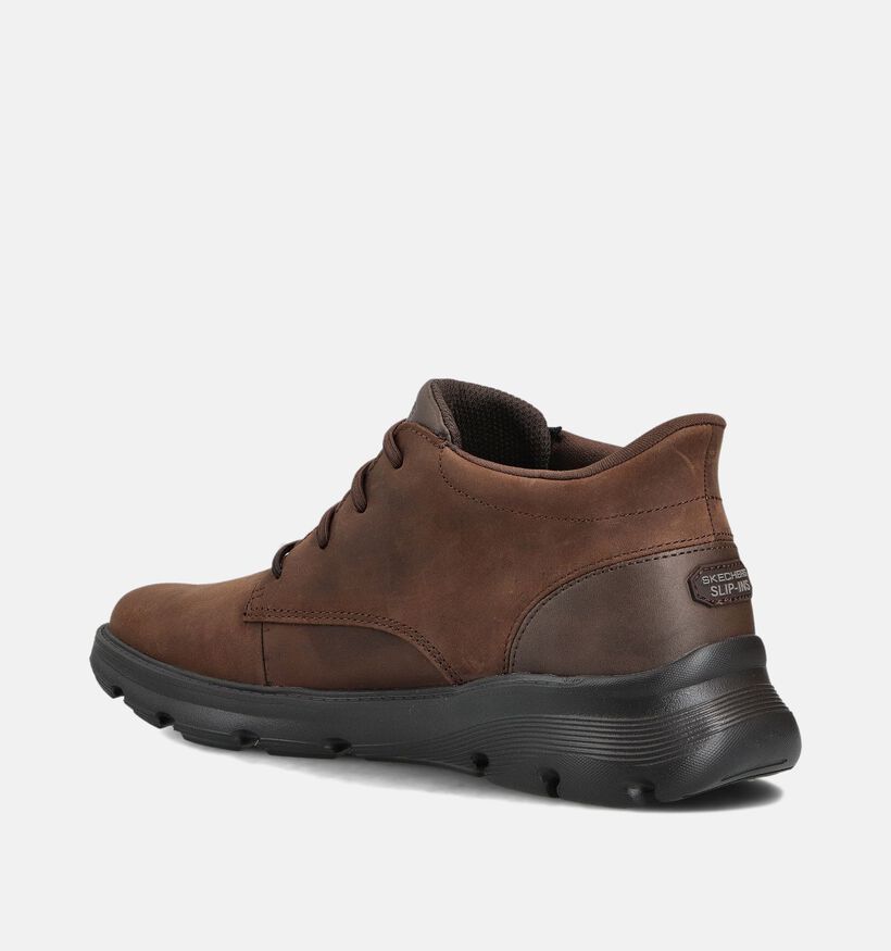 Skechers Arch Fit Garza Ridley Donkerbruine Geklede Schoenen voor heren (376892) - geschikt voor steunzolen