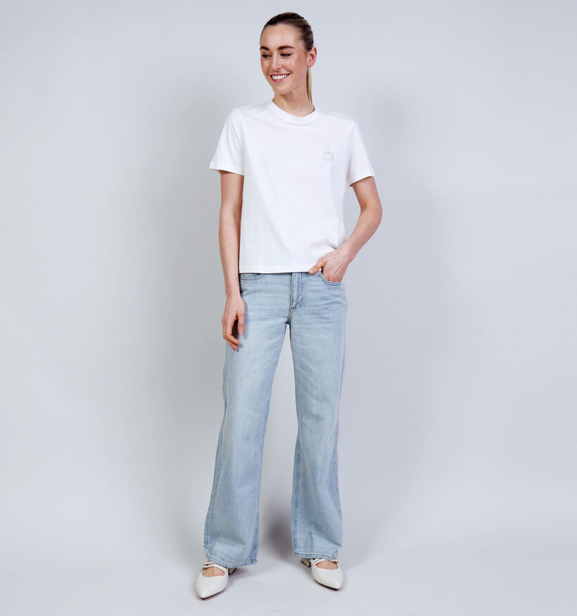 Vila Sybilla French Coffee T-shirt en Blanc pour femmes (368101)