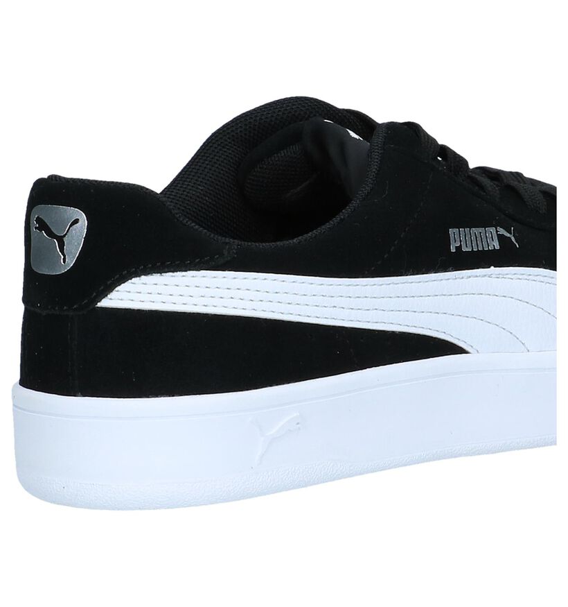 Donkerblauwe Sneakers Puma Court Breaker Derby in daim (239357)