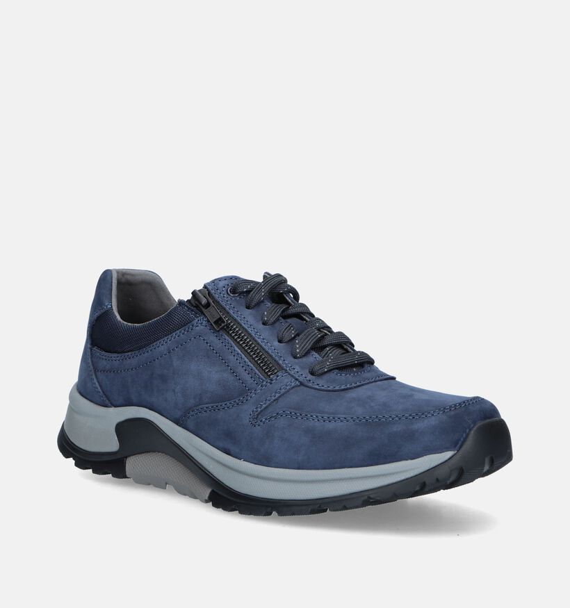 Pius Gabor Blauwe Veterschoenen voor heren (347466) - geschikt voor steunzolen