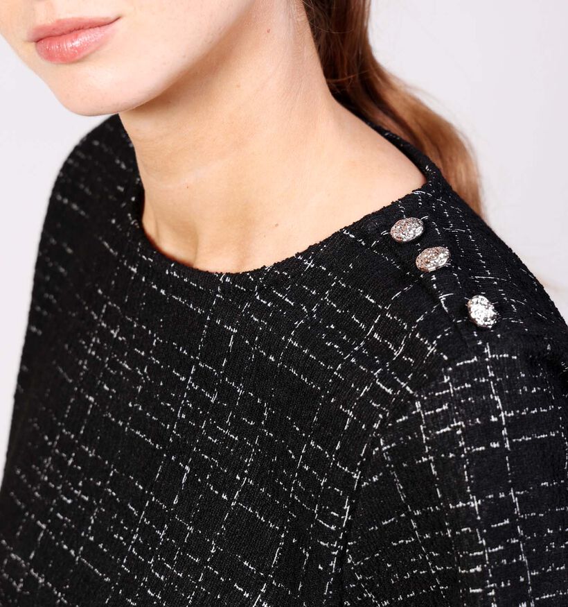 JDY Dorit Zwarte T-shirt Bouclé voor dames (362426)