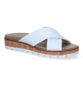 Nu-pieds compensées blanc