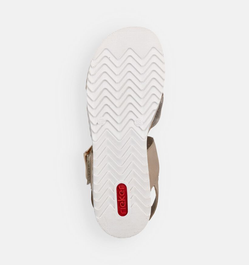 Rieker Sandales compens&eacute;es en Or pour femmes (370382)