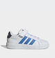 adidas Grand Court 3.0 Baskets en Blanc/Bleu pour gar&ccedil;ons (372774) - pour semelles orthop&eacute;diques