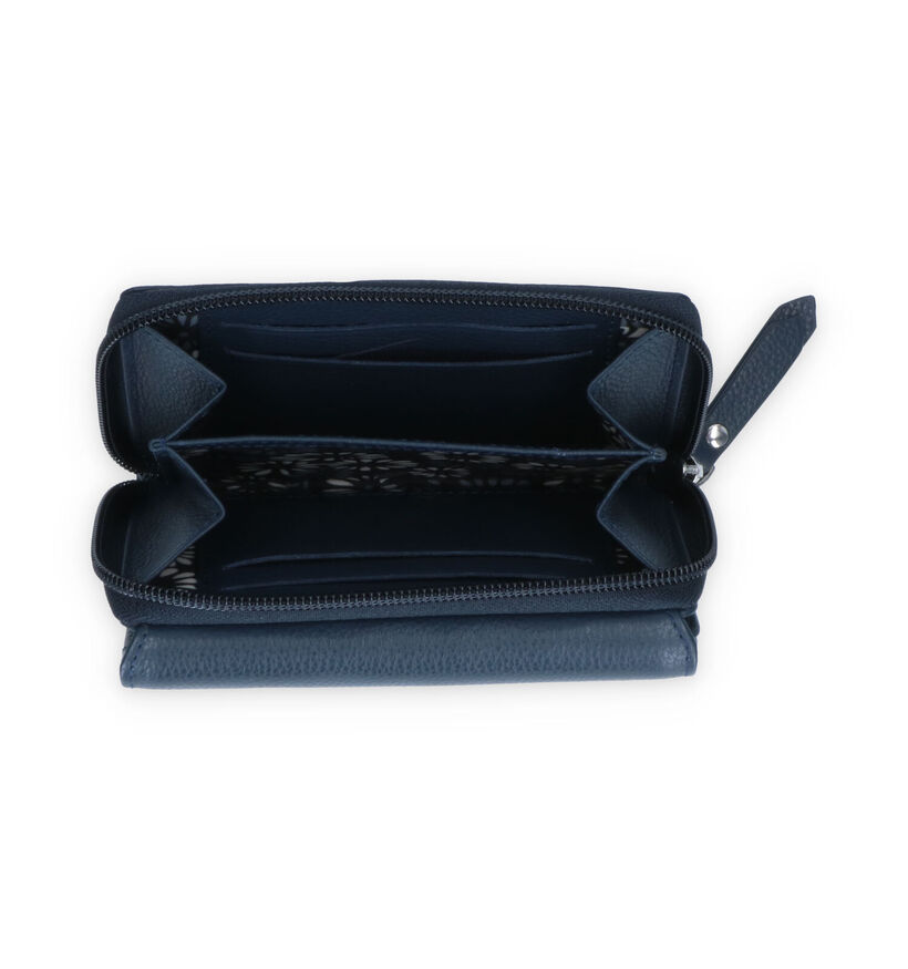 Euro-Leather Porte-monnaie zippé en Noir pour femmes (353534)