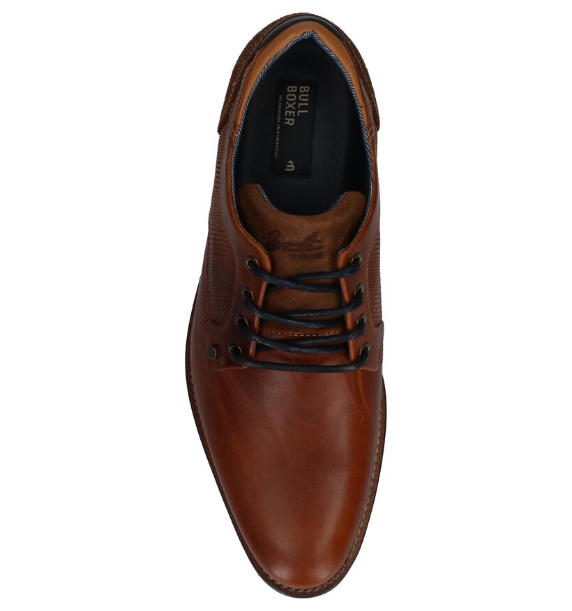 Cognac Geklede Veterschoenen Bullboxer in leer (237609)