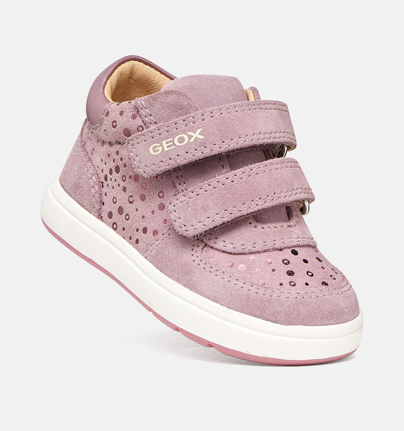 Geox Biglia Girl Baskets montantes en Rose pour filles (377729) - pour semelles orthop&eacute;diques
