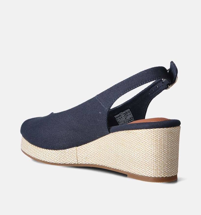 Tommy Hilfiger Flag Sandales avec talon compensé en Bleu pour femmes (352615)