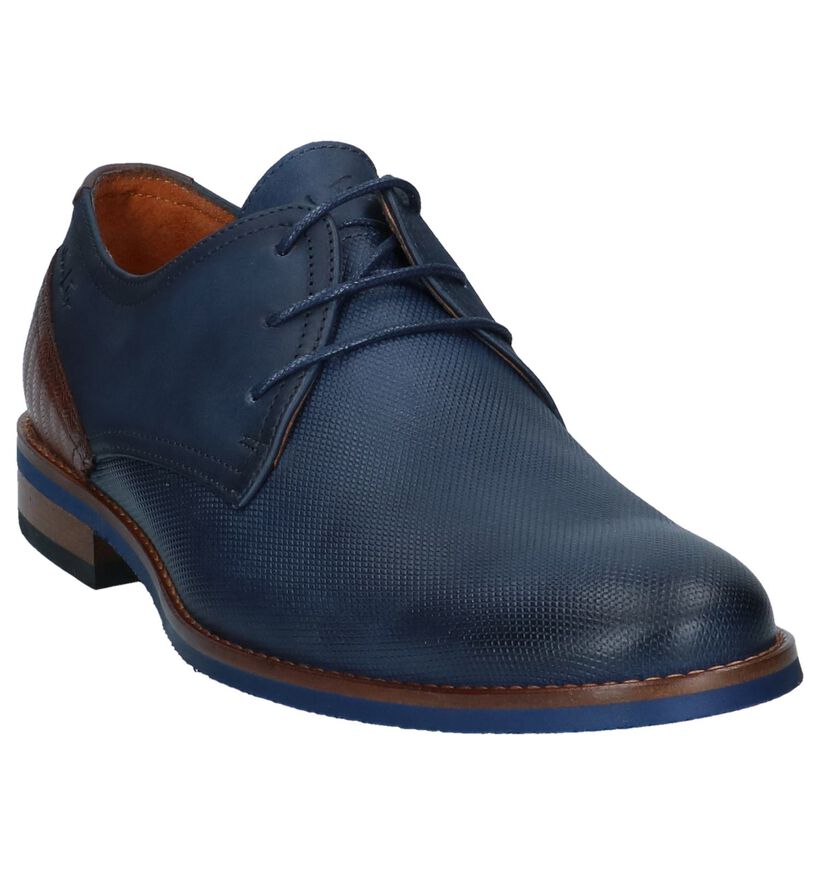 Van Lier Chaussures habillées en Bleu foncé en cuir (241085)