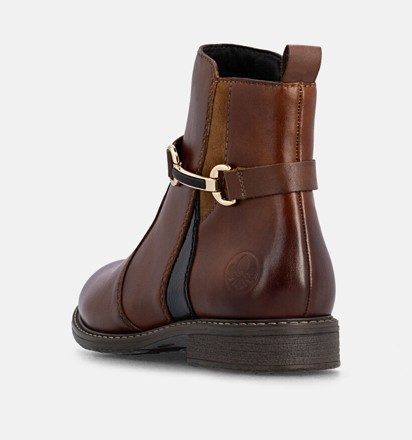 Rieker Bottines Chelsea en Cognac pour femmes (379969) - pour semelles orthop&eacute;diques