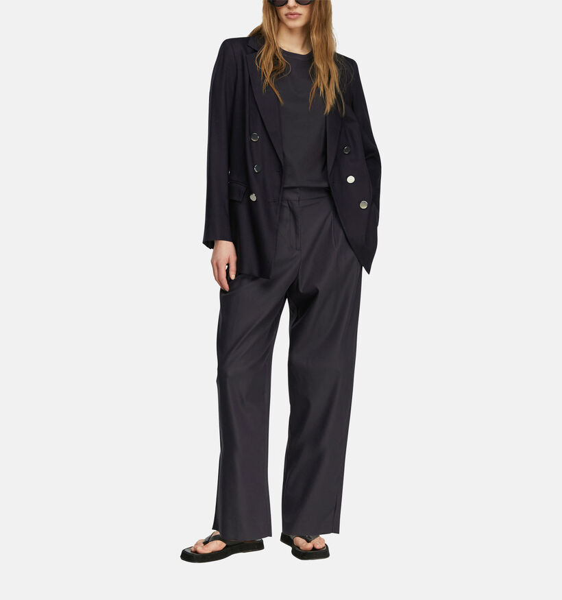 comma Pantalon classiques en Bleu fonc&eacute; pour femmes (373278)