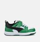 Puma Rebound V6 Groene Sneakers voor jongens, meisjes (366655) - geschikt voor steunzolen