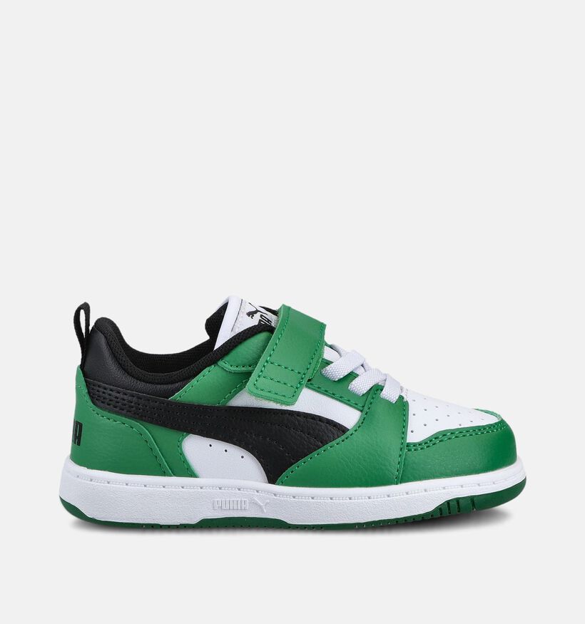 Puma Rebound V6 Groene Sneakers voor jongens, meisjes (366655) - geschikt voor steunzolen