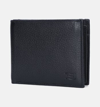 Crinkles Portemonnees Zwart/Cognac/Bruin