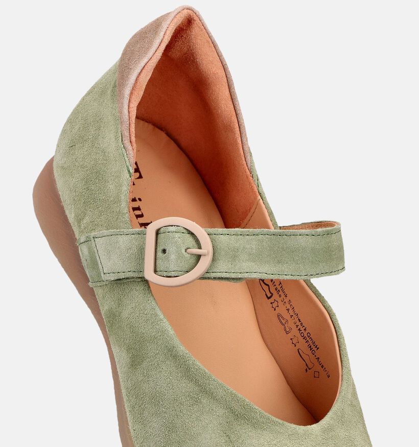 Think! Lichtgroene Ballerina's voor dames (374081) - geschikt voor steunzolen