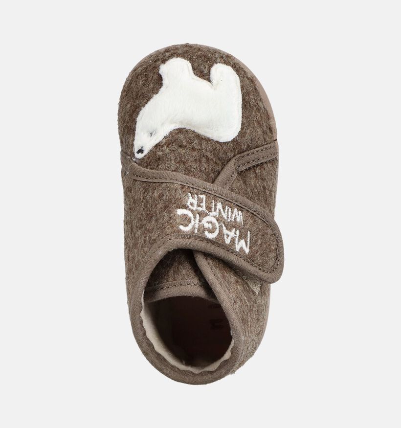 Milo & Mila Bruine Gesloten Babypantoffels voor jongens, meisjes (381141) - geschikt voor steunzolen